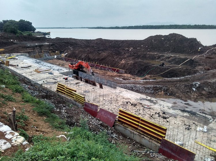 Kondaveeti Vagu Lift Irrigation Scheme under construction