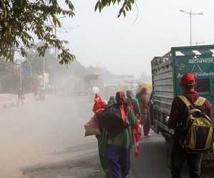 Marching from Majnu ka Tila to Ramlila