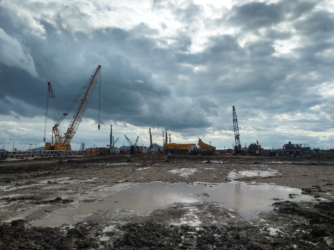 Construction work- Wide angle. 