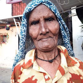 Bhateri Devi standing outside