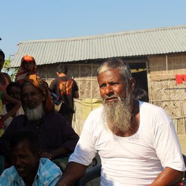 Hasan Ali is one of 2.4 million people who live on impermanent ‘chars’ or sandbars on the Brahmaputra – without electricity, health care or other necessities, frequently shifting home, their lives dictated by the constant flux of the mighty river